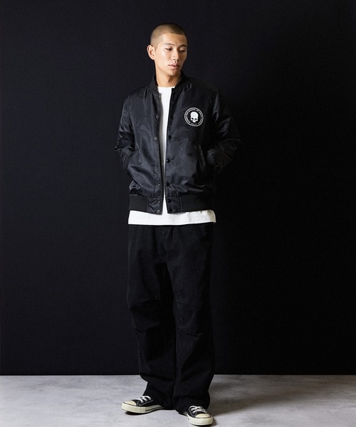 ナンバーナイン　スタジャン NUMBER (N)INE スタジャン RAGLAN SLEEVE ZIPPER STADIUM JACKET