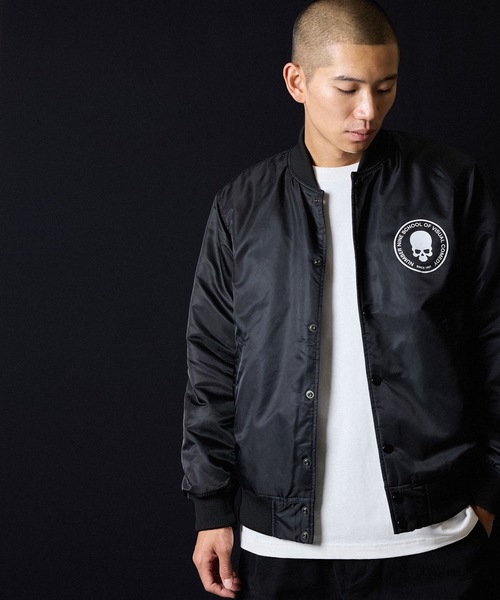 NYLON PRINTED STADIUM JACKET / ナイロン プリント スタジャン