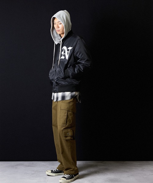 NYLON PRINTED STADIUM JACKET / ナイロン プリント スタジャン NYLON PRINTED STADIUM JACKET / ナイロン プリント スタジャン