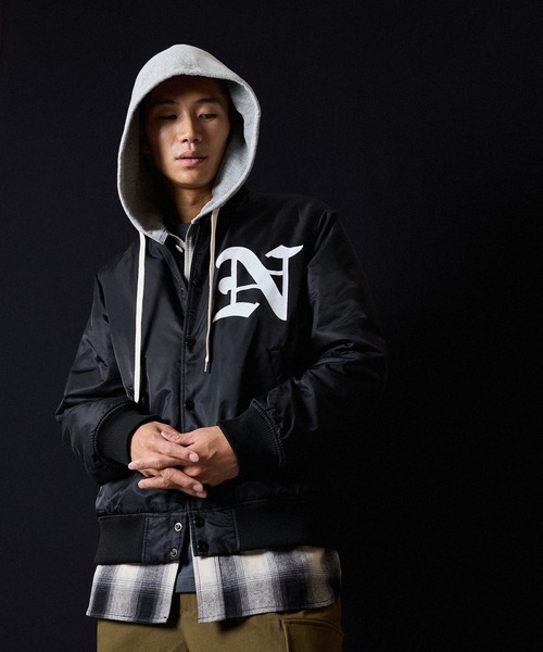 NYLON PRINTED STADIUM JACKET / ナイロン プリント スタジャン