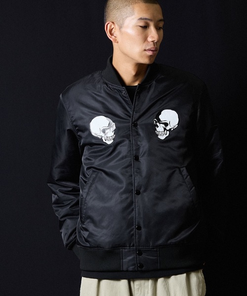 NYLON PRINTED STADIUM JACKET / ナイロン プリント スタジャン