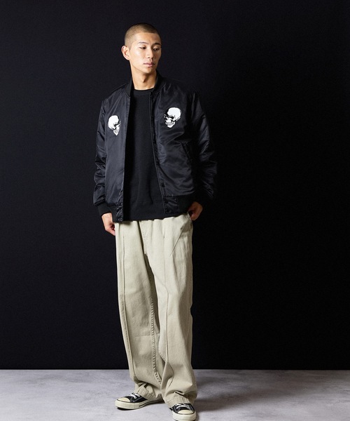 NYLON PRINTED STADIUM JACKET / ナイロン プリント スタジャン