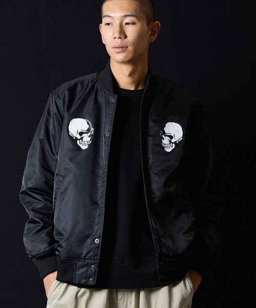 NYLON PRINTED STADIUM JACKET / ナイロン プリント スタジャン