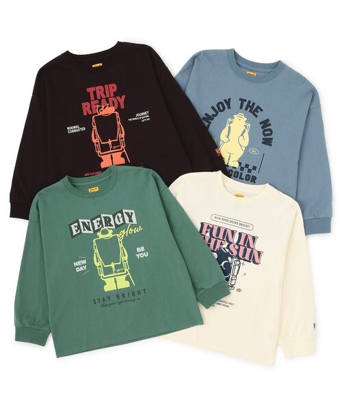 minimal(ミニマル)の「【コブマスター】アソートロゴプリントロンT(Tシャツ/カットソー・キッズ・ブルーグレー/モスグリーン/ブラック/オフホワイト・120cm/140cm/100cm/110cm/130cm)」の10枚目の写真