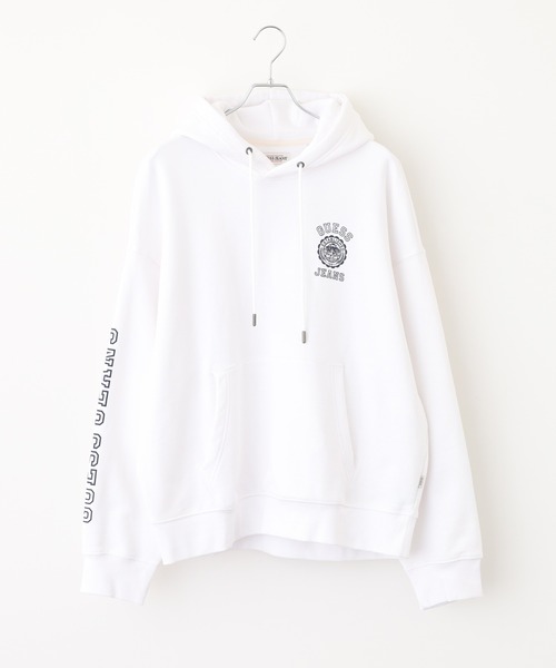 GUESS JEANS(ゲスジーンズ)の「GUESS JEANS GJ HOOD OS PRINTED LOGO SWEAT ゲス プリントロゴ プルオーバーパーカー フーディー(パーカー・メンズ・ネイビー/ホワイト・XL/L/M)」の3枚目の写真