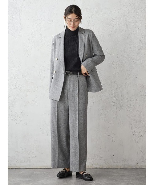 Perfect Suit FActory(パーフェクトスーツファクトリー)の「ケーブルタートルネック ウォッシャブルニット オフホワイト/ブラック/グレー/ピンク/ブラウン(Tシャツ/カットソー・レディース・ダークブラウン/ライトグレー/ブラック/ライトピンク/オフホワイト・L/S/M)」の17枚目の写真