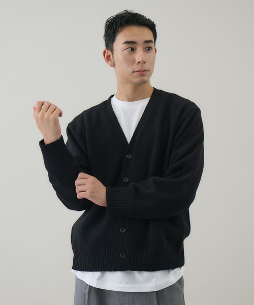 kuros'オリジナル】ウールカシミヤ Vネックノーマルカーディガン