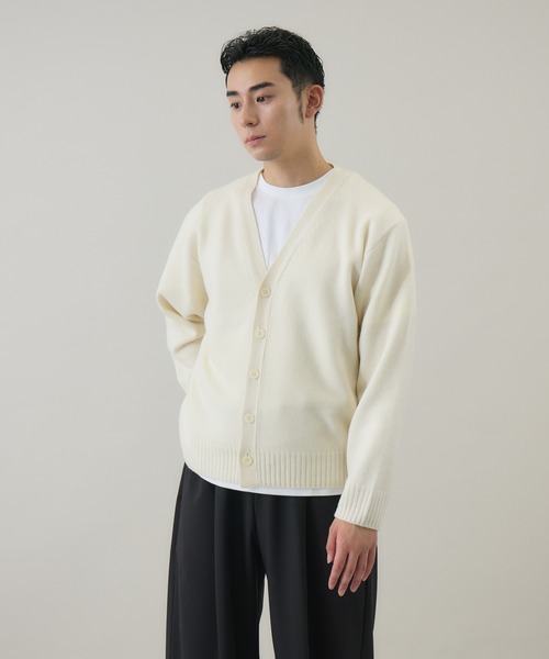 kuros'オリジナル】ウールカシミヤ Vネックノーマルカーディガン