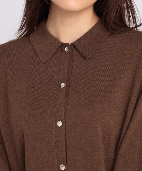 GALLORIA（ギャローリア）の「衿付きカーディガン（カーディガン/ボレロ・レディース・ブラウン/ネイビー・S/M/L/LL）」の3枚目の写真