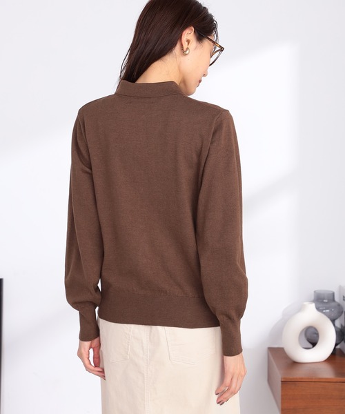 GALLORIA（ギャローリア）の「衿付きカーディガン（カーディガン/ボレロ・レディース・ブラウン/ネイビー・S/M/L/LL）」の5枚目の写真