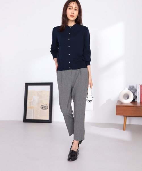 GALLORIA（ギャローリア）の「衿付きカーディガン（カーディガン/ボレロ・レディース・ブラウン/ネイビー・S/M/L/LL）」の7枚目の写真