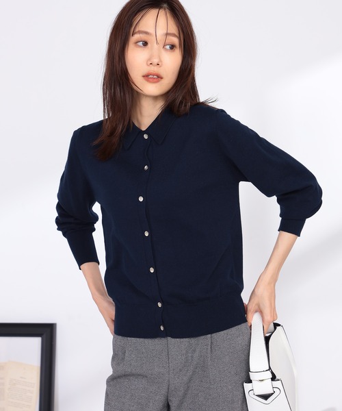 GALLORIA（ギャローリア）の「衿付きカーディガン（カーディガン/ボレロ・レディース・ブラウン/ネイビー・S/M/L/LL）」の8枚目の写真