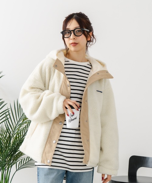 CONVERSE/コンバース】ボア 切り替え フードジャケット（ブルゾン