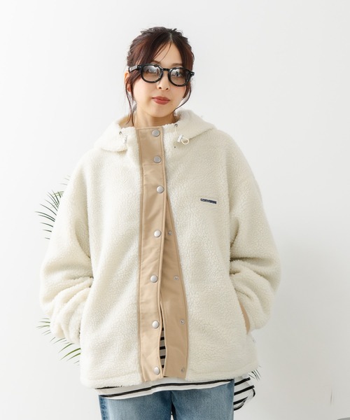 セール】【CONVERSE/コンバース】ボア 切り替え フードジャケット
