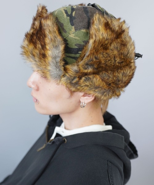 SPINNS(スピンズ)の「2WAYカモフラージュ柄フライトキャップ/防寒/耳当て付き/アビエーター帽/ユニセックス(キャップ・メンズ・カモフラージュ/その他・ONESIZE)」の7枚目の写真