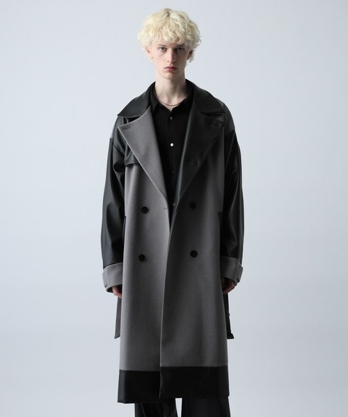 新品未使用　HARE（ハレ） ウーリーテックキリカエコート　ブラック　M ウーリーテックキリカエトレンチコート(HARE)（トレンチコート