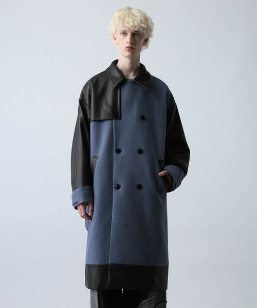 HARE コート　ウーリーテックフランシスコート　Sサイズ　黒 HARE（ハレ）の「ウーリーテックBIGカラーロングコート(HARE