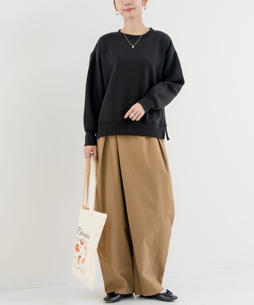 ANNA LUNA(アンナルナ)の「【ANNA LUNA】着るだけでレイヤード見え! 裏起毛 サイドジップ プルオーバー(Tシャツ/カットソー・レディース・ブラック/グレー・MEDIUM)」の8枚目の写真