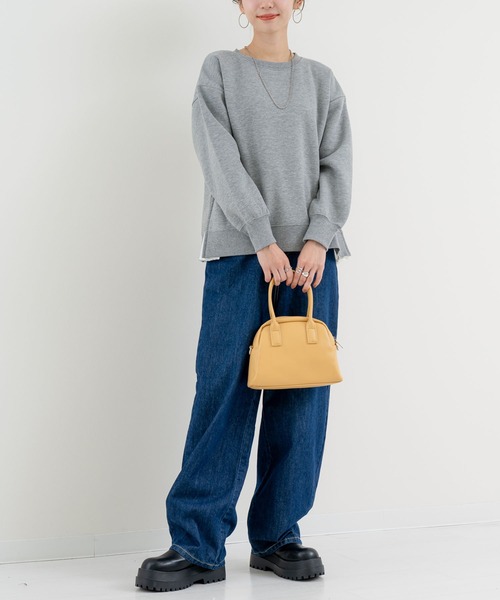 ANNA LUNA(アンナルナ)の「【ANNA LUNA】着るだけでレイヤード見え! 裏起毛 サイドジップ プルオーバー(Tシャツ/カットソー・レディース・ブラック/グレー・MEDIUM)」の4枚目の写真