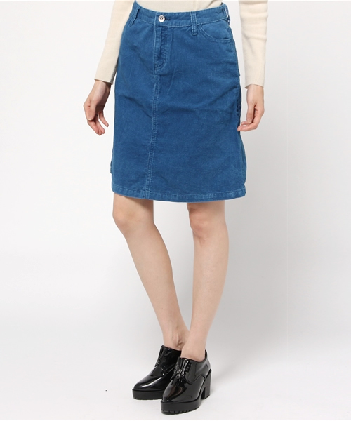 Kastane（カスタネ）の「コーデュロイ台形SK（スカート・レディース・インディゴブルー/カーキ/アイボリー・1/2）」の3枚目の写真