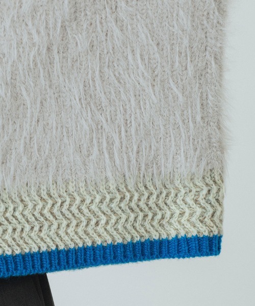 ROSE BUD（ローズバッド）の「CROPPED BLOKING KNIT（ニット/セーター・レディース・ブルー/ベージュ/レッド/グリーン・ONE SIZE）」の18枚目の写真