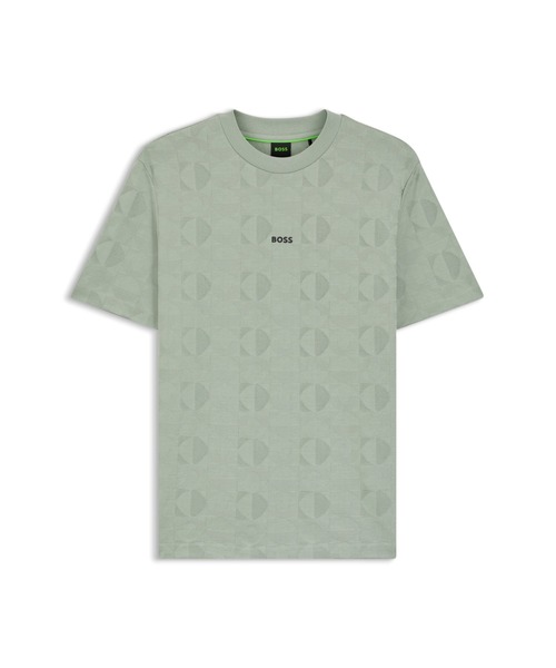 BOSS(ボス)の「リラックスフィットTシャツ コットン サークルジャカード(Tシャツ/カットソー・メンズ・グリーン/ブラック・L/XXL/M/S/XL/XXXL)」の4枚目の写真
