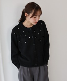 レディースのカーディガン/ボレロ（ブラック/黒色系・ビジュー