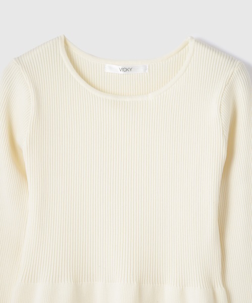 VICKY(ビッキー)の「ドッキングライク軽量ニットワンピース≪手洗い可能≫(ワンピース・レディース・アイボリー/ブラック・M)」の11枚目の写真