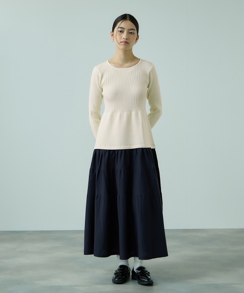 VICKY(ビッキー)の「ドッキングライク軽量ニットワンピース≪手洗い可能≫(ワンピース・レディース・アイボリー/ブラック・M)」の4枚目の写真