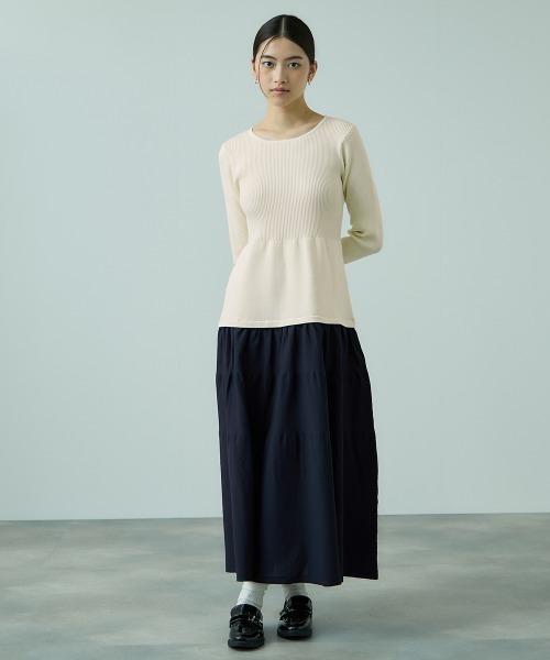 【NEW】ビッキー（VICKY）/ドッキングライク軽量ニットワンピース≪手洗い可能≫ セール】ドッキングライク軽量ニットワンピース≪手洗い可能