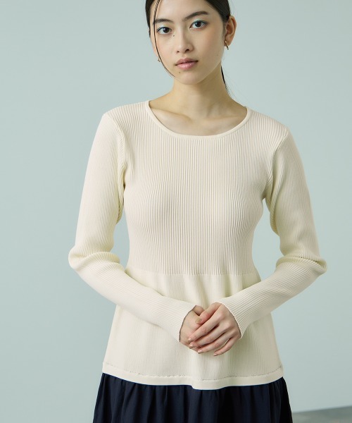 VICKY(ビッキー)の「ドッキングライク軽量ニットワンピース≪手洗い可能≫(ワンピース・レディース・アイボリー/ブラック・M)」の3枚目の写真