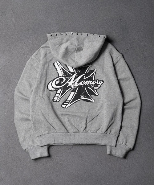 #MEMORY(メモリー)の「【MEMORY】ヘビーウェイト アイアンクロス ダブルZIPパーカー / Iron Cross Double-Zip Hoodie(パーカー・メンズ・ブラック/グレー・M/L/XL)」の1枚目の写真