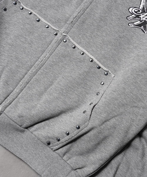 #MEMORY(メモリー)の「【MEMORY】ヘビーウェイト アイアンクロス ダブルZIPパーカー / Iron Cross Double-Zip Hoodie(パーカー・メンズ・ブラック/グレー・M/L/XL)」の15枚目の写真