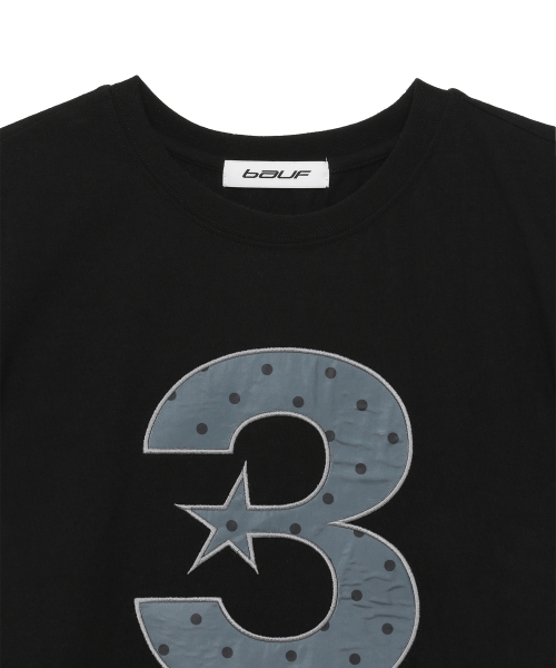 BAUF（バウフ）の「3 logoドットスリムフィットTシャツ[ブラック]（Tシャツ/カットソー・レディース・その他・FREE）」の4枚目の写真