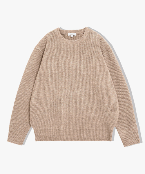 UNDEROFF（アンダーオフ）の「リラックスフィットデイリーラウンドニットベージュ（ニット/セーター・メンズ・ベージュ・MEDIUM/LARGE/X-LARGE）」の2枚目の写真