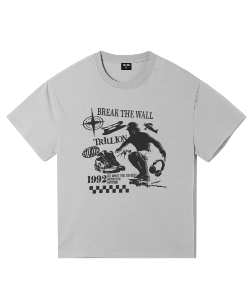 TRILLION(トリリオン)の「スケートボード ピグメントグラフィック 半袖Tシャツ(ライトグレー)(Tシャツ/カットソー・レディース・その他・MEDIUM/LARGE/X-LARGE)」の4枚目の写真