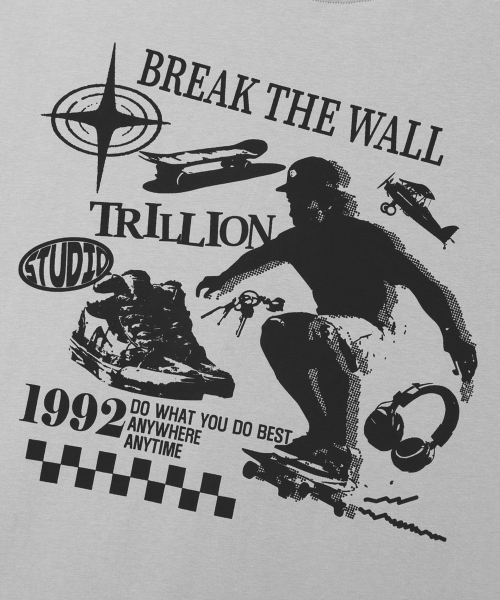 TRILLION(トリリオン)の「スケートボード ピグメントグラフィック 半袖Tシャツ(ライトグレー)(Tシャツ/カットソー・レディース・その他・MEDIUM/LARGE/X-LARGE)」の7枚目の写真