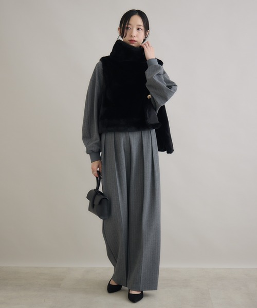 Paradise Picnic(パラダイスピクニック)の「Dignite Collier ソフト起毛ストレッチパンツ(その他パンツ・レディース・チャコールグレー/ブラック・FREE)」の7枚目の写真