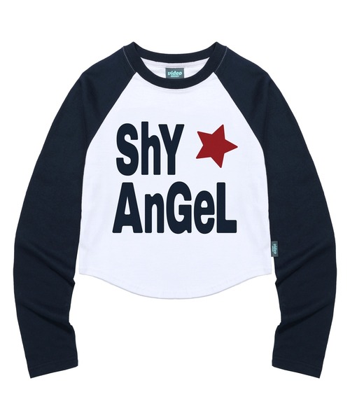 Video Jockey(ビデオジョッキー)の「SUJUBEUN CHEONSA CROP RAGLAN LS T-SHIRTS / レタリングロゴ クロップドラグランロンT(Tシャツ/カットソー・レディース・ネイビー/サックスブルー・F)」の3枚目の写真