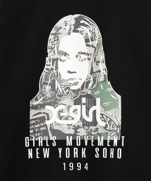 X-girl（エックスガール）の「COLLAGE CAMO FACE ZIP UP SWEAT HOODIE（パーカー・レディース・アッシュ/ブラック/ネイビー・S/M）」の7枚目の写真