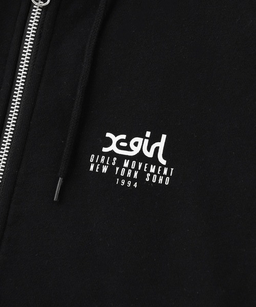 X-girl（エックスガール）の「COLLAGE CAMO FACE ZIP UP SWEAT HOODIE（パーカー・レディース・アッシュ/ブラック/ネイビー・S/M）」の10枚目の写真