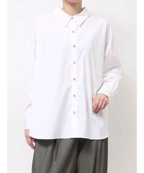 TONAL(トーナル)の「オーバーシャツ(シャツ/ブラウス・レディース・ブラウン/ピンク/ブルー/オフホワイト/グレー/ブラック/ベージュ・MEDIUM)」の2枚目の写真