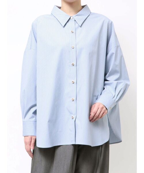 TONAL(トーナル)の「オーバーシャツ(シャツ/ブラウス・レディース・ブラウン/ピンク/ブルー/オフホワイト/グレー/ブラック/ベージュ・MEDIUM)」の7枚目の写真