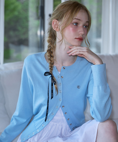 ROSEFRANTZ（ロゼフランツ）の「Eyelet Round Cardigan [Sky Blue]（カーディガン/ボレロ・レディース・スカイブルー・FREE）」の2枚目の写真
