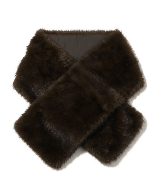 ESTNATION(エストネーション)の「ESTNATION / エコファーストール《EXCLUSIVE》(ストール/ショール・レディース・ダークブラウン/ライトブラウン・FREE)」の6枚目の写真