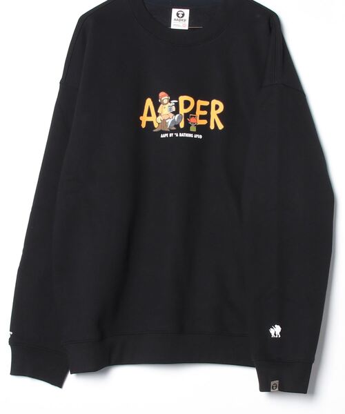 AAPE BY A BATHING APE（エーエイプバイアベイシングエイプ）の「AAPER CAMPING AAPER 1 CREW NECK SWEAT（スウェット・メンズ・ブラック・LARGE/XX-LARGE/X-LARGE/MEDIUM/SMALL）」の2枚目の写真