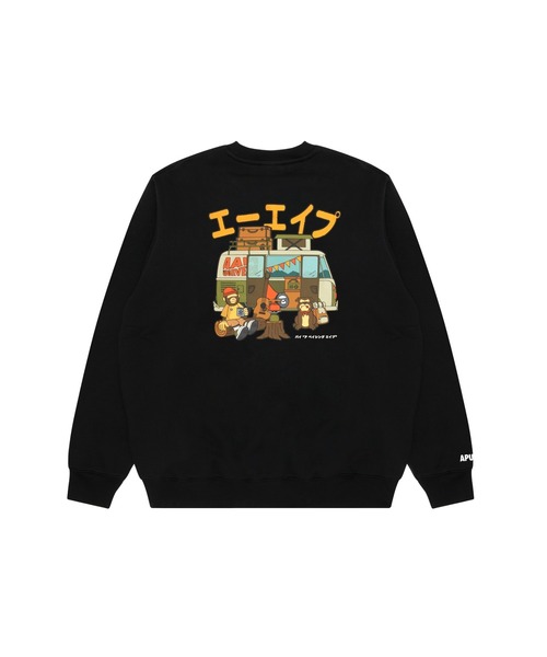 AAPE BY A BATHING APE（エーエイプバイアベイシングエイプ）の「AAPER CAMPING AAPER 1 CREW NECK SWEAT（スウェット・メンズ・ブラック・LARGE/XX-LARGE/X-LARGE/MEDIUM/SMALL）」の6枚目の写真