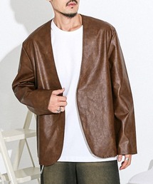 ノーカラージャケット（合成皮革/人工皮革）ファッション通販 - ZOZOTOWN