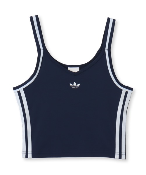 adidas（アディダス）の「adidas SUMMER GLOW VINTAGE INSPIRED SLIM TANK TOP / アディダス サマーグロー ビンテージ インスパイアード スリム タンク（タンクトップ・レディース・ネイビー・S/M）」の4枚目の写真