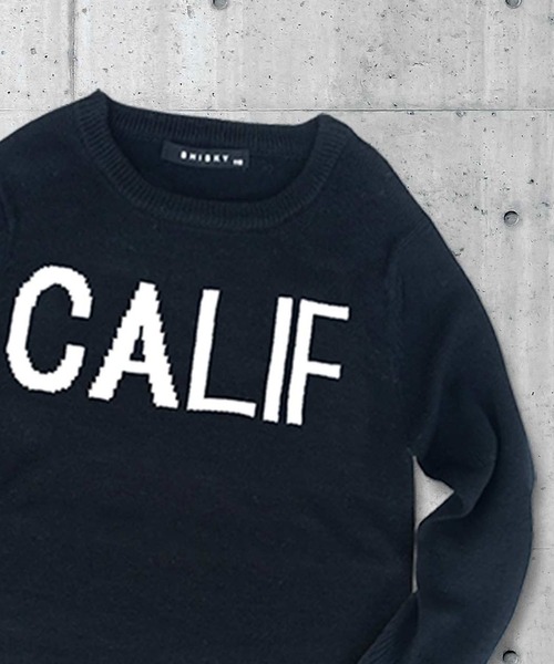 SHISKY（シスキー）の「ロゴ ニット ロンT キッズ（ニット/セーター・キッズ・ブラック/グレー系その他/ネイビー/キャメル/ブルー系その他2・140/150/160/130）」の2枚目の写真